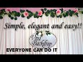 Diy wedding backdrop  simple and easy  engagement backdrop  wedding decoration ideas 