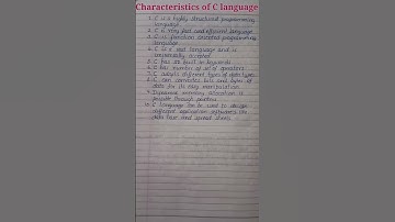 C language/Characteristics of C language/10 lines on C language Characteristics