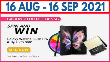 Amazon Galaxy Z Fold3 | Flip3 5G Spin and Win Quiz Answers Today | Win Galaxy Watch3 | 16 August