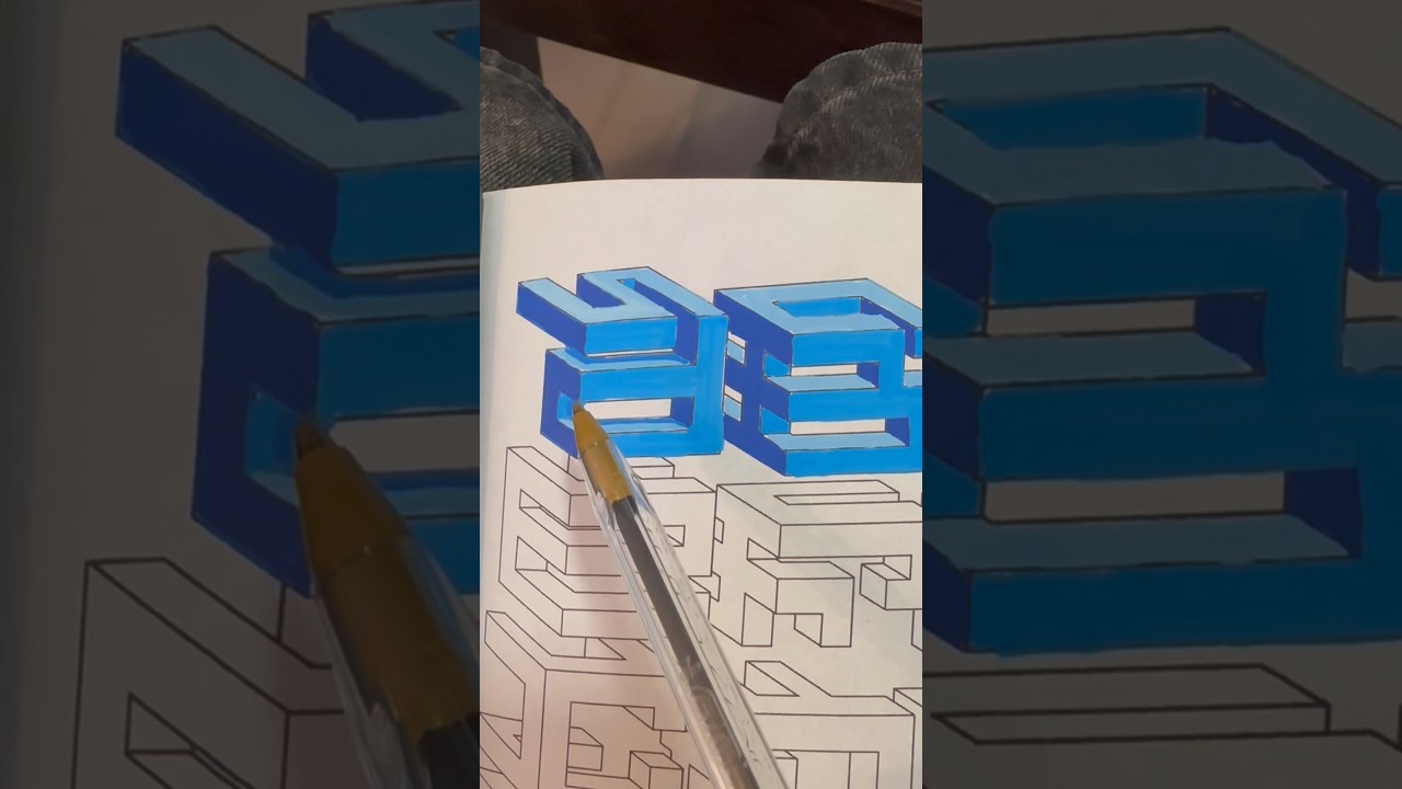 Cómo dibujar letras 3D con 4 colores