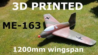 3D Printed Me-163 1200mm wingspan, fly weight from 1300 grams.