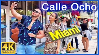 4k WALK Calle 8 MIAMI Florida CUBA in USA slow tv TRAVEL VLOG