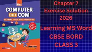 CBSE CLASS 3 COMPUTER CHAPTER 7|LEARNING MS WORD Profile