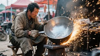 A master blacksmith forged a thickened water ladle, and the final result was absolutely stunning
