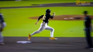 Pittsburgh Pirates' Mitch Jebb displays speed on triple vs. Detroit Tigers in Spring Breakout game
