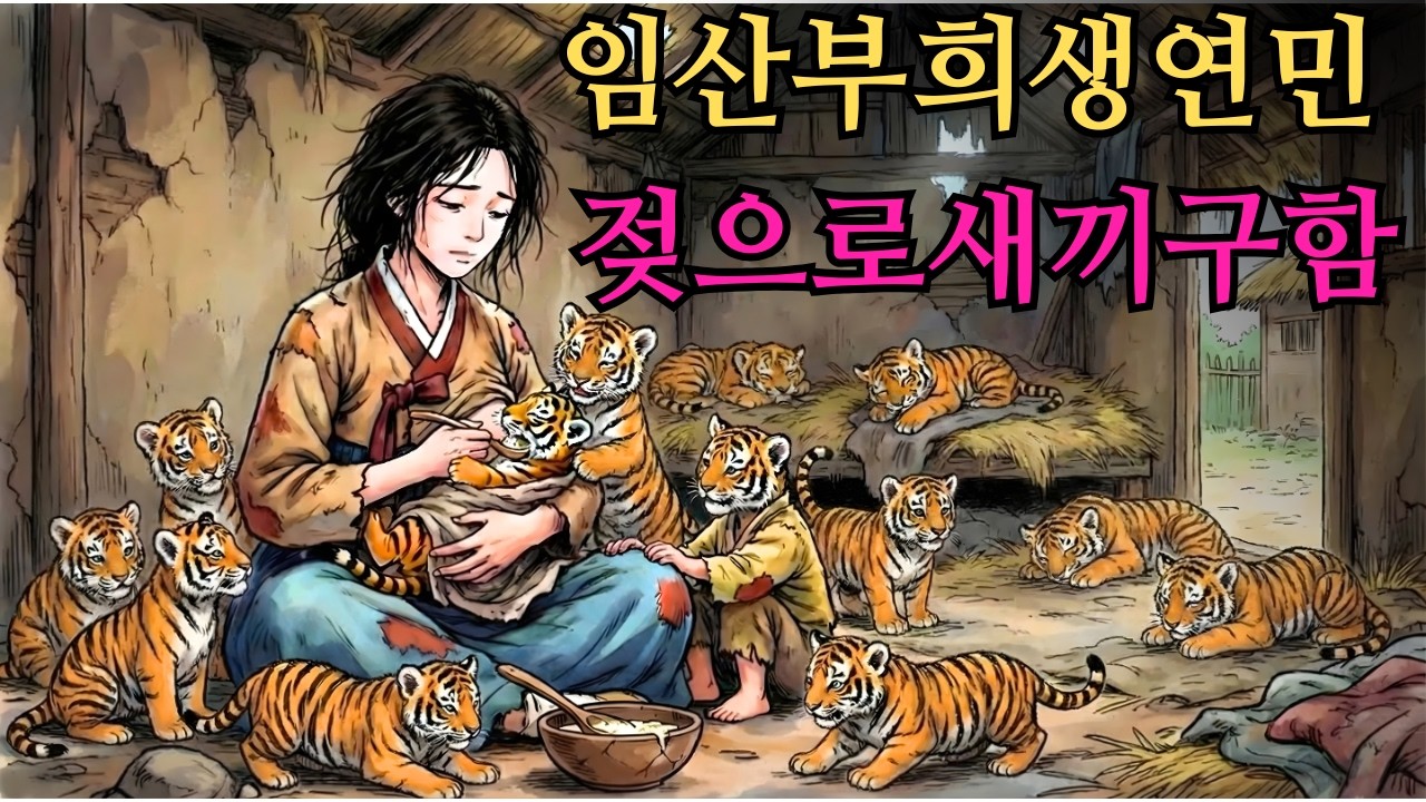 임신한 여성은 자신의 아름다움을 희생하고 연민을 발휘하여, 자신의 젖으로 고아 호랑이 새끼들을 구했습니다.|민담 |전설 |설화 |옛날이야기 |오디오북
