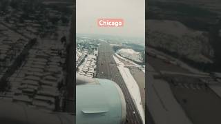 Snowing so hard you can barely see the runway #snowstorm #ord #landing