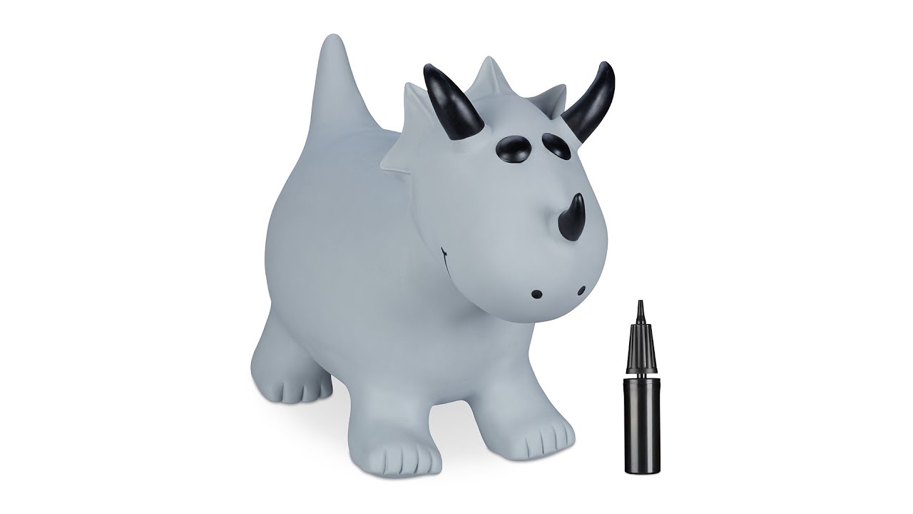 Relaxdays Animal Sauteur Tricératops – Avec Pompe Incluse – Charge 50 Kg – Sans BPA – Pour Intérieur/extérieur