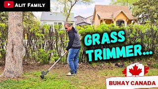 FIRST TIME GUMAMIT NG GRASS TRIMMER #buhaycanada #canadavlogs