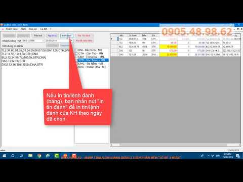 Video Phần mềm Lô Đề 3 Miền - Nhập tin/lệnh đánh (Phần 1) - youtube