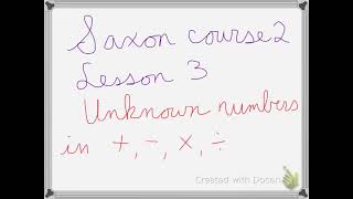 Saxon course 2 Lesson 3