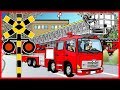 【消防車 踏切 ⑦ 】★火事だ!! 消防車出動 働く車★ Fire engine / Railroad Crossing Anime for Kids