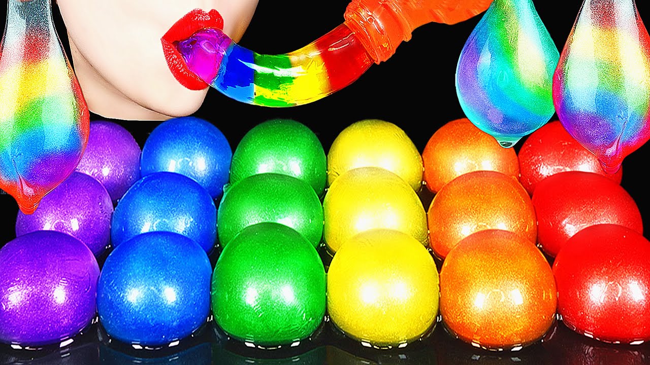 ASMR RAINBOW GLITTER EDIBLE WATER BOTTLE *NO PLASTIC*, HONEY JELLY