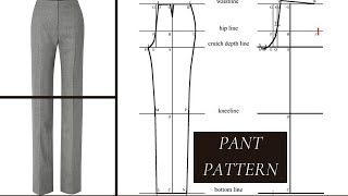 How to draft a Pant pattern| Jean foundation| Fitted straight leg pant