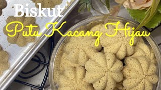 Biskut Putu Kacang Hijau 3 bahan yang sangat mudah dan ringkas.