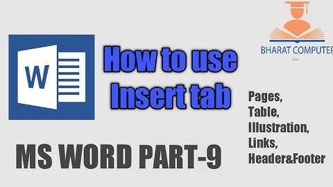 How to use Insert tab in MS Word (Part-9)