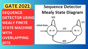 GATE 2021 DESIGN OF A SEQUENCE DETECTOR USING MEALY MACHINE WITH OVERLAPPING BITS #mealymodel #moore