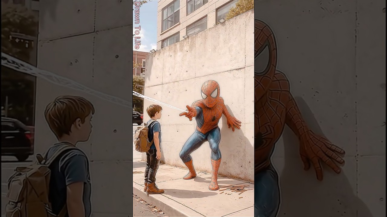 Epic Superhero Wall Drawing Comes to Life #art