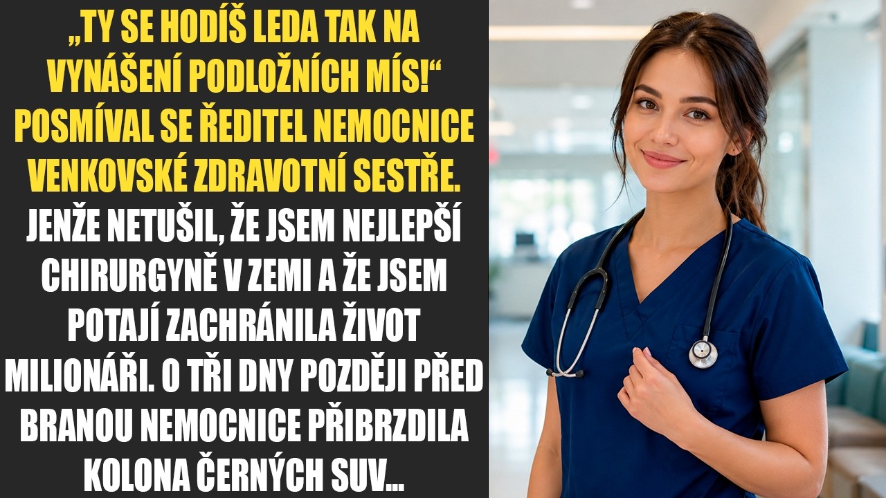 Stála jsem na chodbě nemocnice se zprávami v ruce, když za mnou ředitel spustil tak, aby ho slyšel celý personál. „Vám pánbůh nadělil zlaté ruce, tak akorát na podložní mísy. Tak se jich držte a...