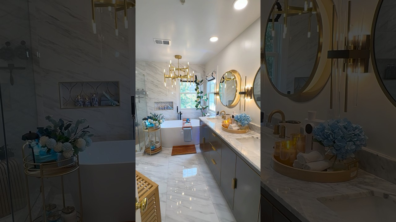 BLUEtiful Bathroom Refresh 💙🛀🏾 #bathroom #interiordesign #homedecor