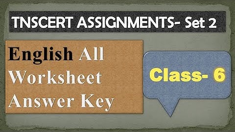 6th std English Assignment set 2 Answers  | kalvi tv assignments For 6th std English medium  TNSCERT