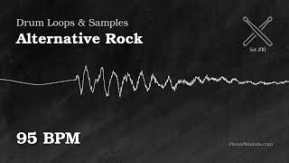 Alternative Rock Drum Loops - 95 BPM. Royalty-Free Samples #PiecesSounds