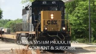 [CSXT]4075 EMD [SD40-3]Solo Leads Y205-14 Headed To Fort Bragg NC W/2 Flat Cars In Fay NC