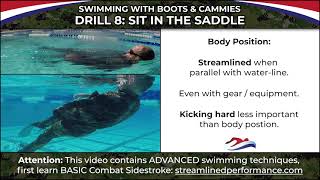 Swimming with Boots & Cammies / Drill 8: Sit in the Saddle / Combat Sidestroke ADVANCED