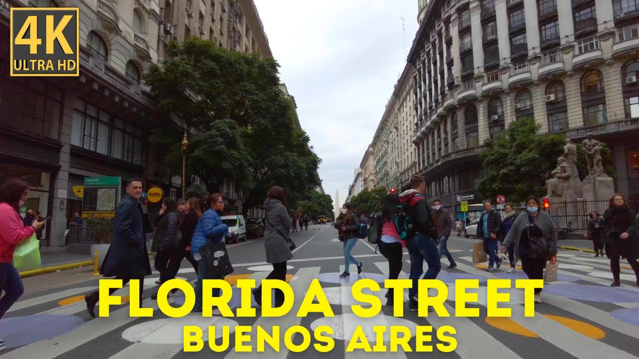 Florida Street, Buenos Aires, Argentina Virtual Walking Tour (4K)