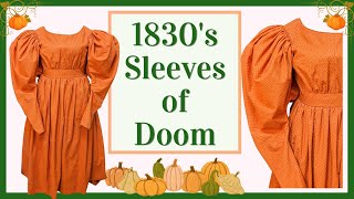 I finished my 1830s pumpkin dress!