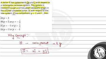 A vector \\(\\vec{a}\\) has components \\(2 p\\) and 1 with respect to a rectangular cartesian s....