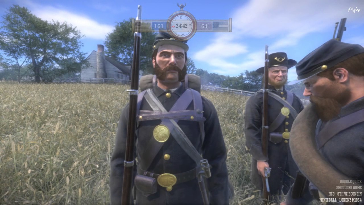 War of Rights - Union - Skirmish - A Fresh Field Officer, a Veteran NCO, and a Battle Line of Blue