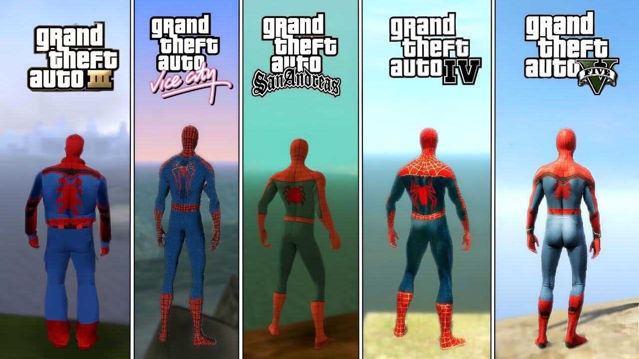 Spider-Man Jumping from Highest Mountain in GTA Games (2001 - 2026)