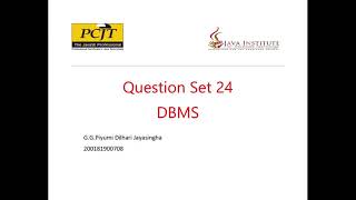 DBMS Question Set 24