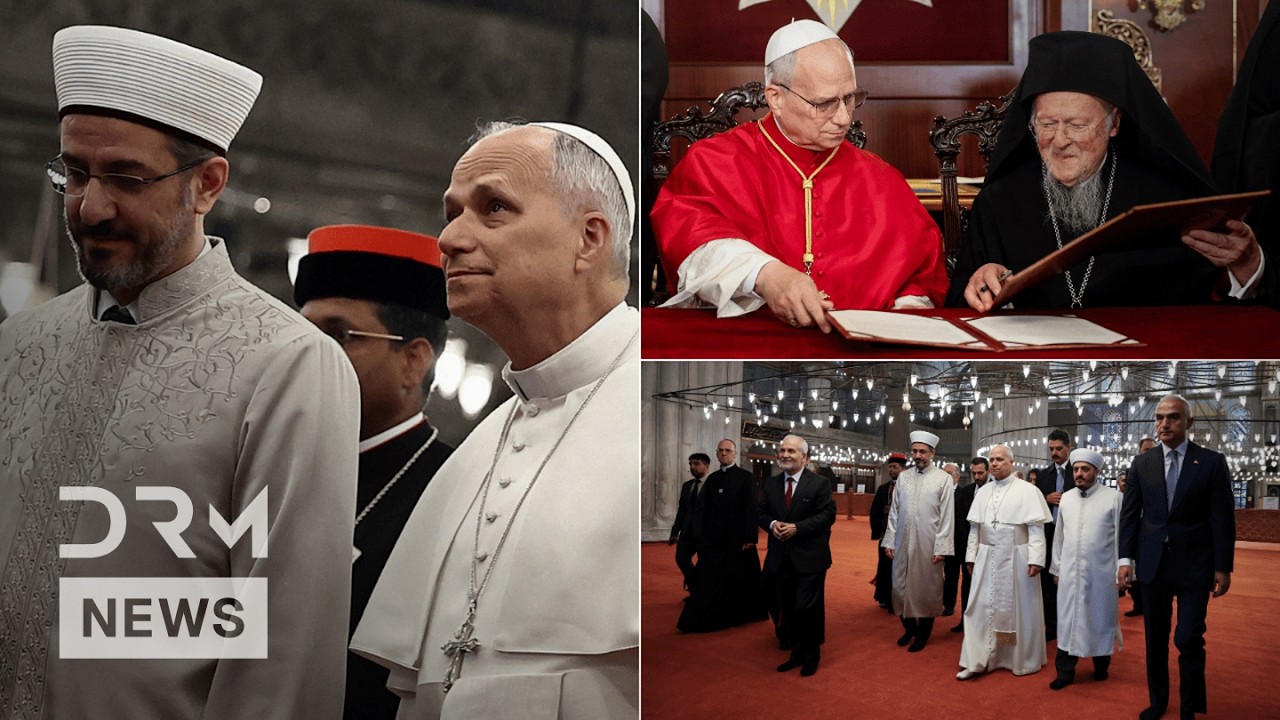 ИСТОРИЧЕСКОЕ ЕДИНСТВО: Папа Лев посетил Голубую мечеть и Сирийскую православную церковь в Стамбул...