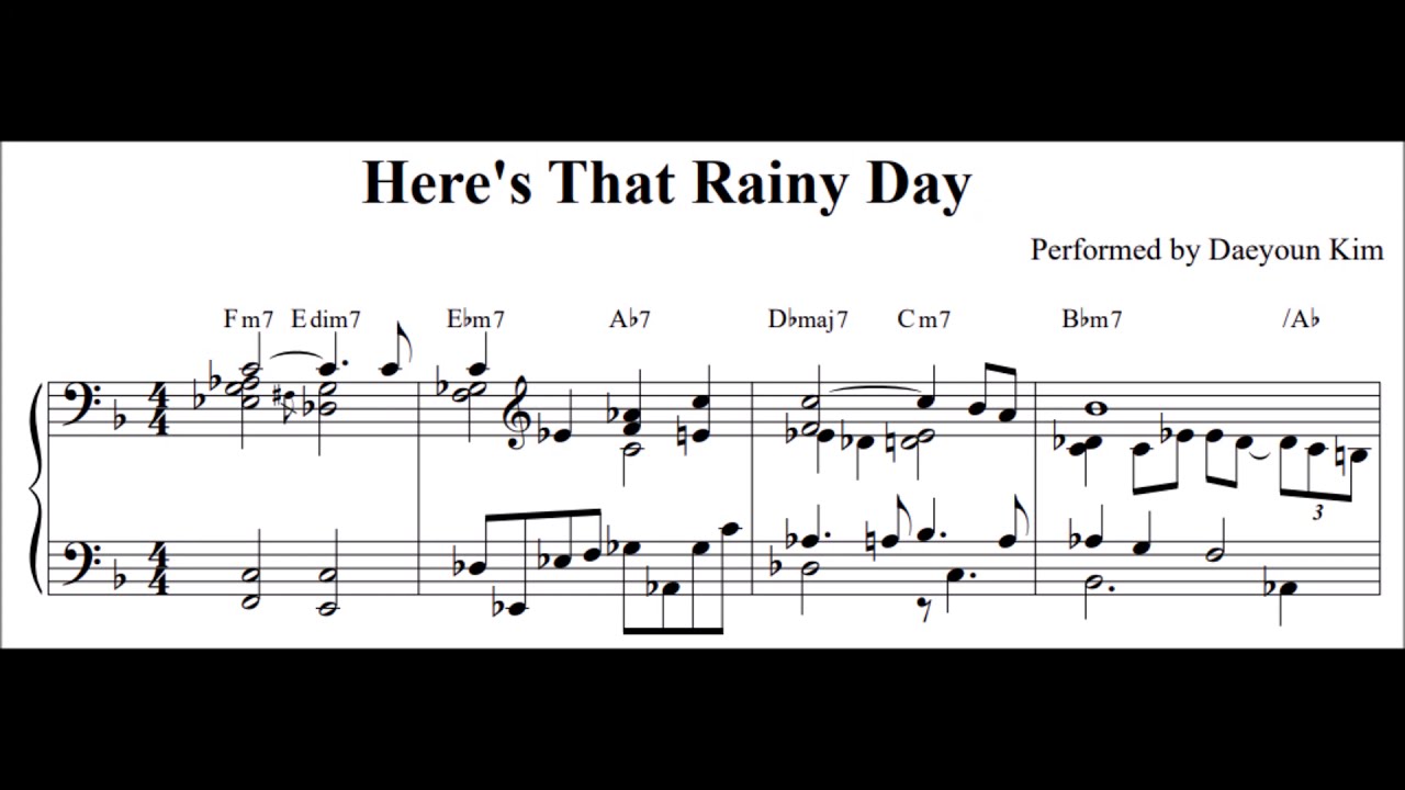 Super Partituras - Heres That Rainy Day v.3 (Jazz Standard), com cifra