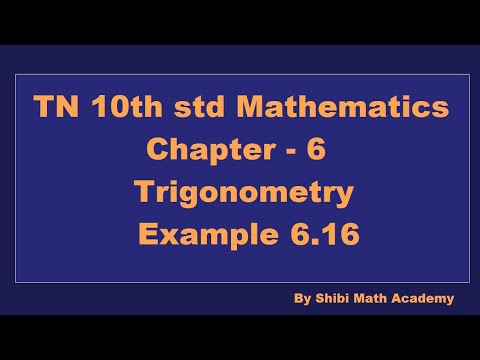 TN 10th std Mathematics Chapter 6 Trigonometry Example 6.16 - YouTube