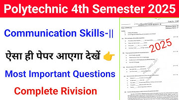 Communication Skills-II Paper 2025 | Communication Skills 2nd Most Important Questions 2025