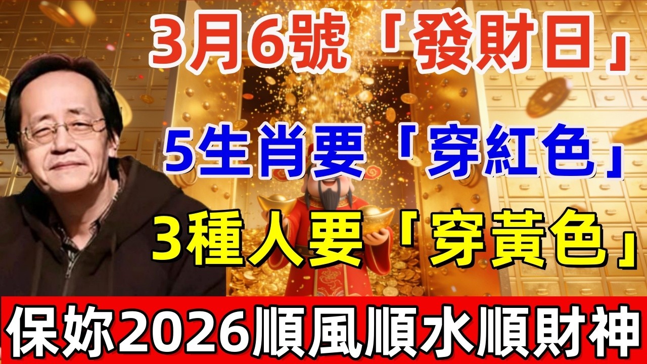 3月6號，正月十八，「發財日」，5生肖要「穿紅色」，3種人要「穿黃色」，菩薩保妳2026馬年天翻地覆！#佛缘#风水  #佛教 #命理 #横财 #易经 #佛法 #佛陀 #佛學#运势 #因果#偏财