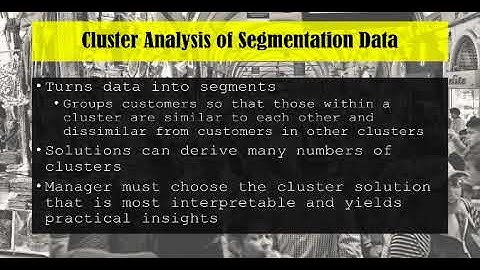 Segmentation & Cluster analysis