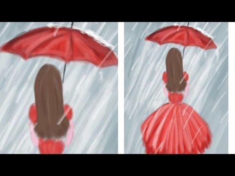 How to draw a girl with umbrella pencil sketch step by step - YouTube