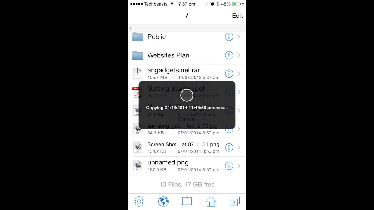 How to move files from iFile to Dropbox YouTube