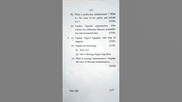 Cryptography exam paper 2023 | BCA, MCA, BSc IT, BSc CS | #shorts | #computerscience #bca