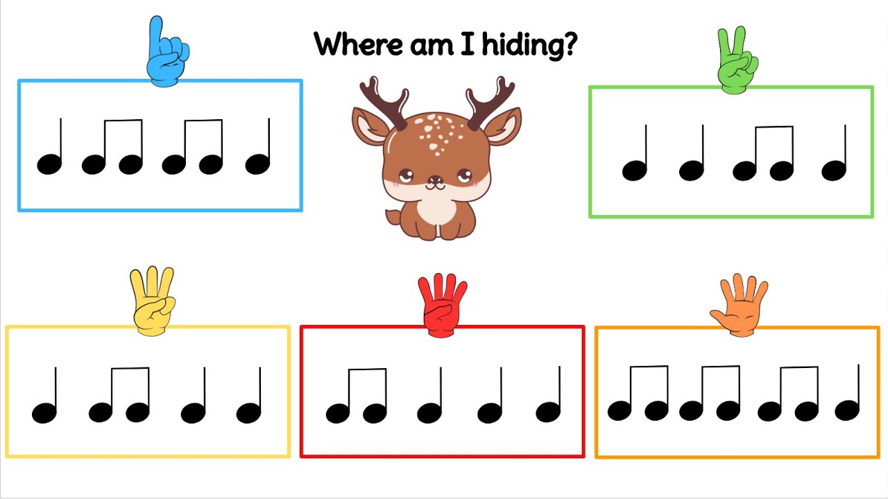 Wherebroad Note Where am I hiding? Quarter note, eighth notes - YouTube