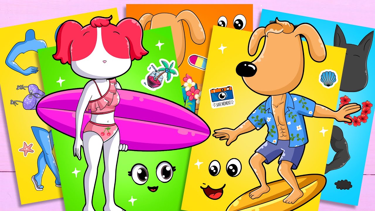 SHERIFF LABRADOR BEACH MOD X Papillon and Antel Sticker Book  