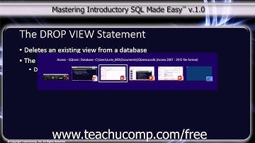 SQL Training - Structured Query Language Tutorial - The DROP VIEW Statement Lesson