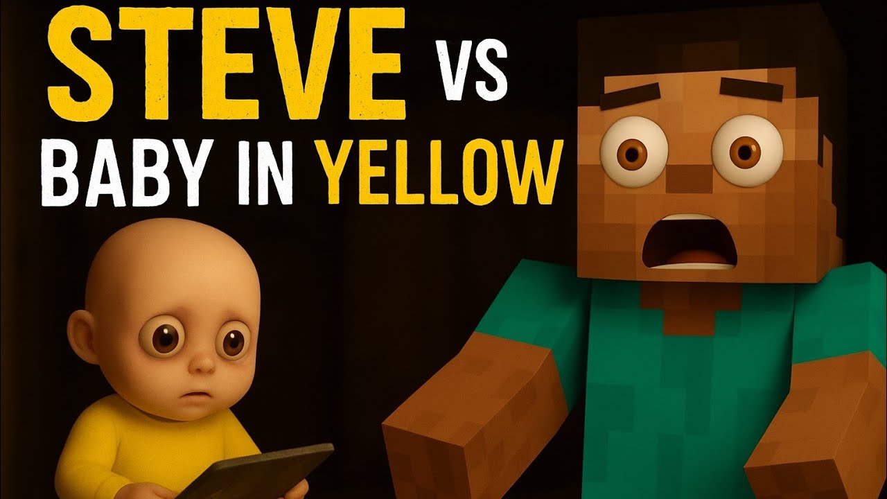 "Steve vs The Scary Baby in Yellow 😨🔥"