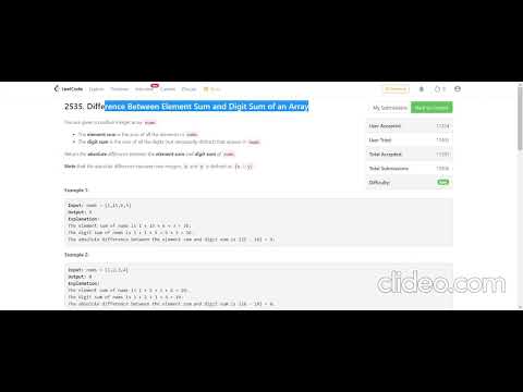 Difference Between Element Sum and Digit Sum of an Array (2535)