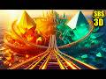 3D GOLDEN VS ESMERALD | Roller Coasters | VR Vídeo 3D SBS [Google Cardboard • VR Box]
