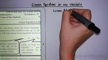 DOE Maths Worksheet-19 Class-9 in English (Linear Equation in One Variable- Balancing Method)